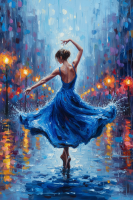 The blue-dressed ballerina