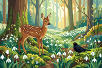 The fawn and the blackbird