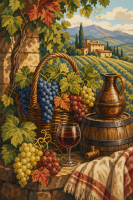 Harvest still life gobelin pattern