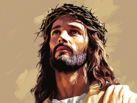 The benevolent gaze of Jesus Christ