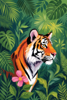 Tiger in the jungle